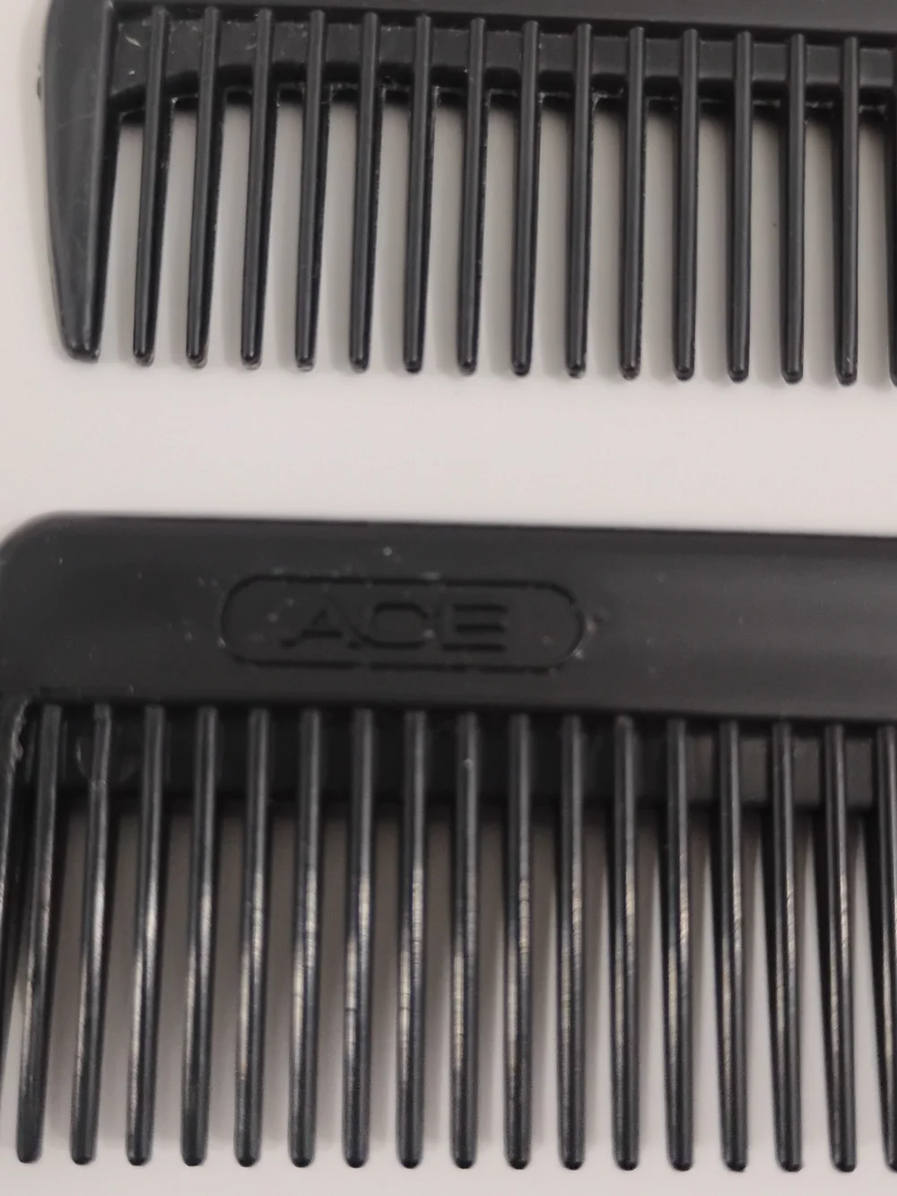 Lot of 3 Vintage ACE USA Unbreakable Hair Combs Pocket 7” Black